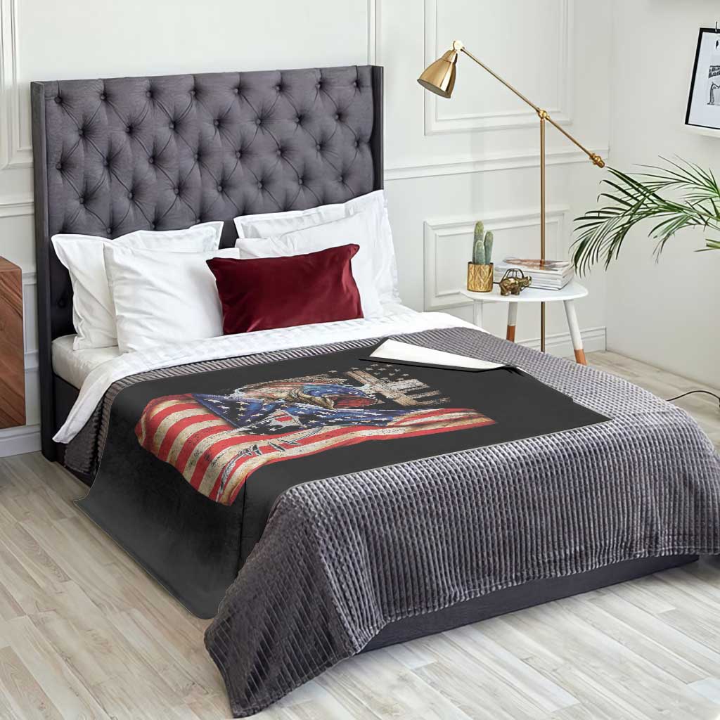 Fisherman Christian Fishing Vintage American Flag Throw Blanket TS11 Print Your Wear