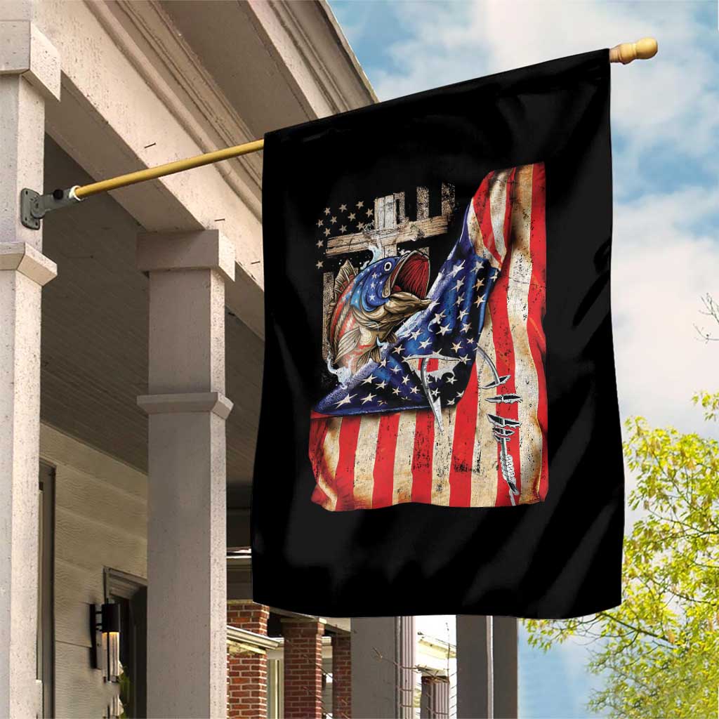 Fisherman Christian Fishing Vintage American Flag Garden Flag TS11 Print Your Wear