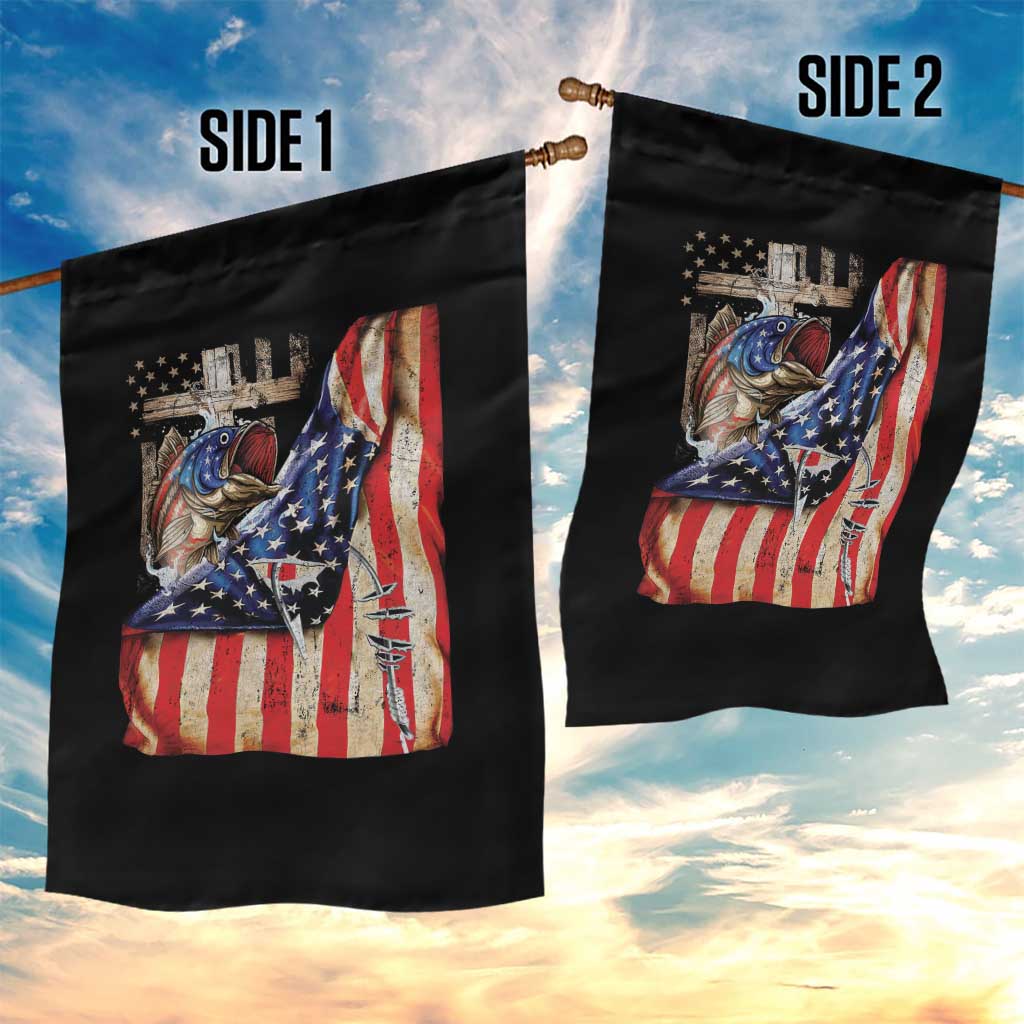 Fisherman Christian Fishing Vintage American Flag Garden Flag TS11 Print Your Wear