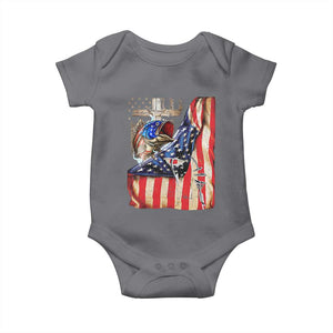 Fisherman Christian Fishing Vintage American Flag Baby Onesie TS11 Charcoal Print Your Wear
