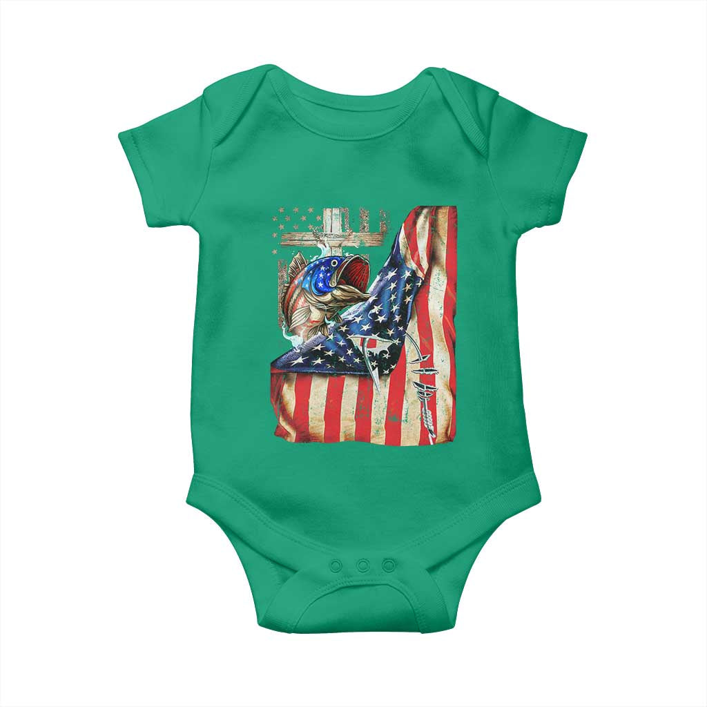Fisherman Christian Fishing Vintage American Flag Baby Onesie TS11 Irish Green Print Your Wear