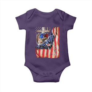 Fisherman Christian Fishing Vintage American Flag Baby Onesie TS11 Purple Print Your Wear