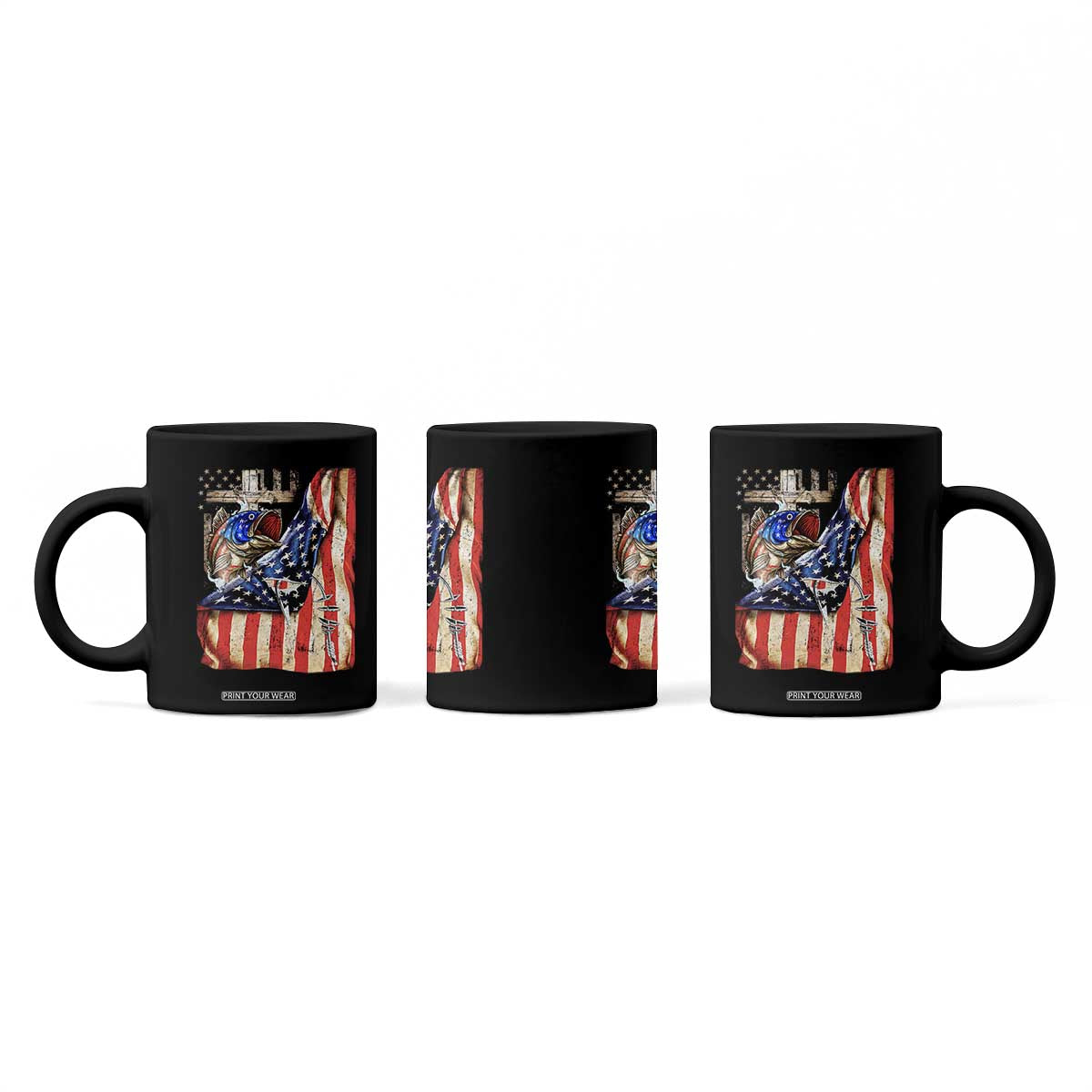 Fisherman Christian Fishing Vintage American Flag Coffee Mug TS11 Print Your Wear