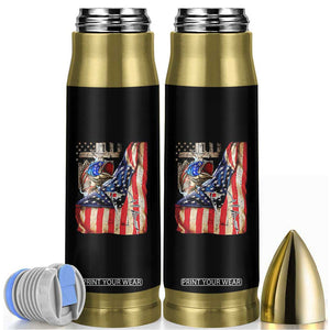 Fisherman Christian Fishing Vintage American Flag Bullet Tumbler TS11 Black Print Your Wear