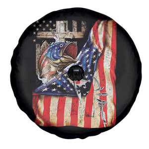 Fisherman Christian Fishing Vintage American Flag Spare Tire Cover TS11 Print Your Wear