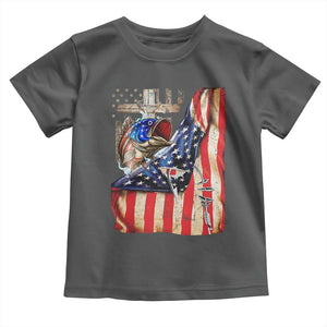 Fisherman Christian Fishing Vintage American Flag Toddler T Shirt TS11 Dark Heather Print Your Wear