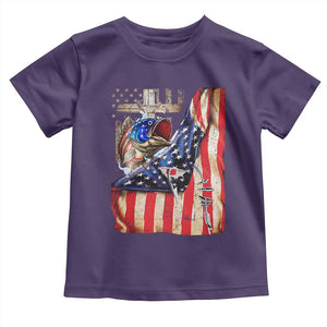 Fisherman Christian Fishing Vintage American Flag Toddler T Shirt TS11 Purple Print Your Wear