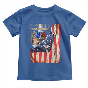 Fisherman Christian Fishing Vintage American Flag Toddler T Shirt TS11 Royal Blue Print Your Wear