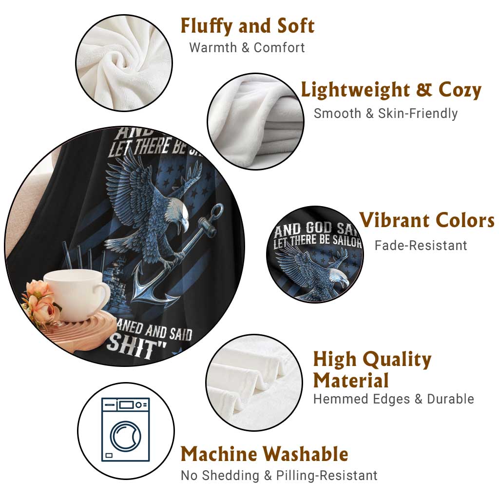 US Military Navy Sailor Throw Blanket And God Said Let There Be Sailors The Devil Groaned And Said TS11 Print Your Wear