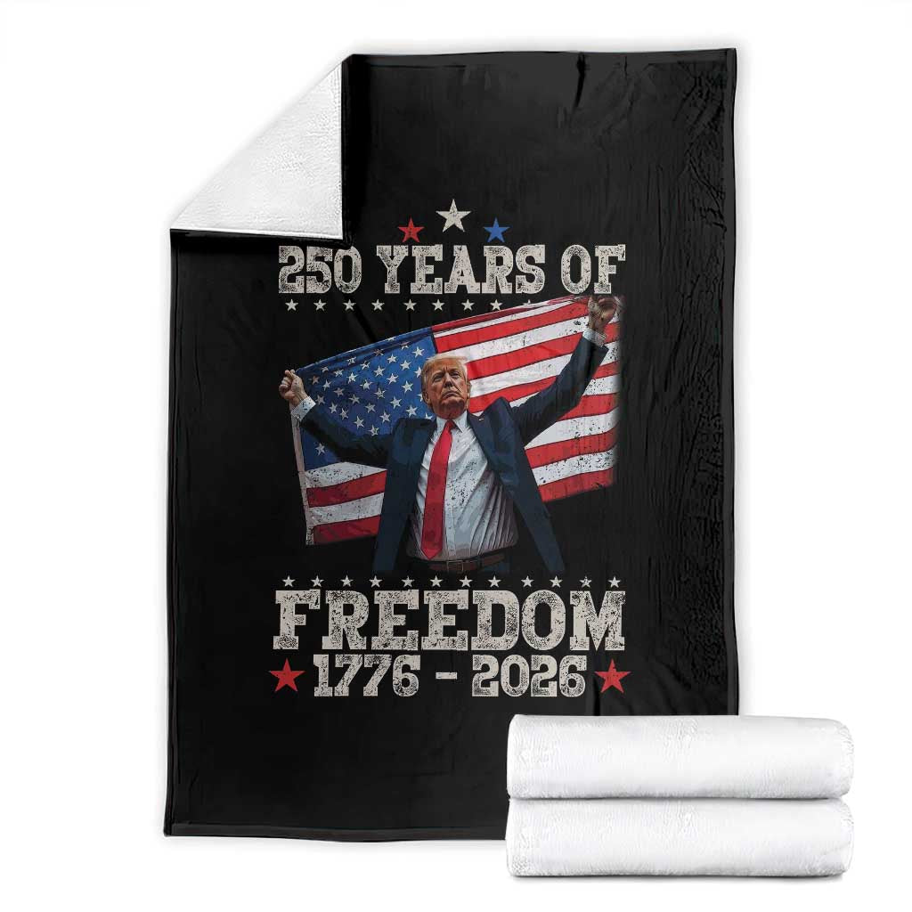 Trump 250th Anniversary Throw Blanket 250 Years Of Freedom Vintage USA Flag TS11 Black Print Your Wear