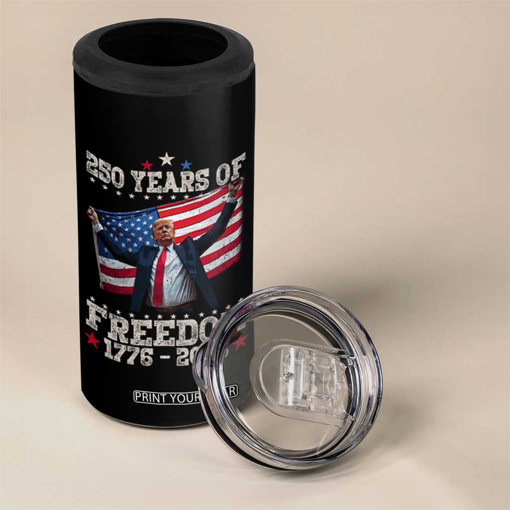 Trump 250th Anniversary 4 in 1 Can Cooler Tumbler 250 Years Of Freedom Vintage USA Flag TS11 Print Your Wear