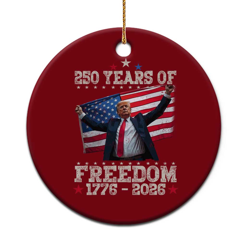Trump 250th Anniversary Ceramic Ornament 250 Years Of Freedom Vintage USA Flag TS11 1pc Red Print Your Wear