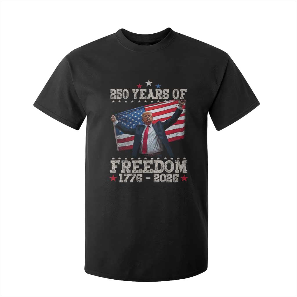 Trump 250th Anniversary T Shirt For Kid 250 Years Of Freedom Vintage USA Flag TS11 Black Print Your Wear