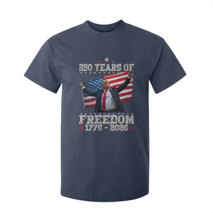 Trump 250th Anniversary T Shirt For Kid 250 Years Of Freedom Vintage USA Flag TS11 Navy Print Your Wear