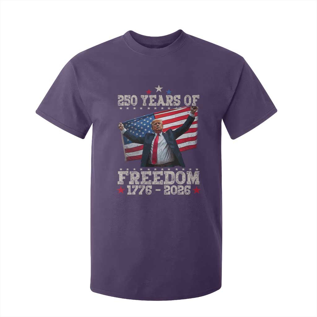 Trump 250th Anniversary T Shirt For Kid 250 Years Of Freedom Vintage USA Flag TS11 Purple Print Your Wear