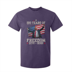 Trump 250th Anniversary T Shirt For Kid 250 Years Of Freedom Vintage USA Flag TS11 Purple Print Your Wear