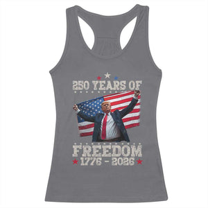 Trump 250th Anniversary Racerback Tank Top 250 Years Of Freedom Vintage USA Flag TS11 Charcoal Print Your Wear