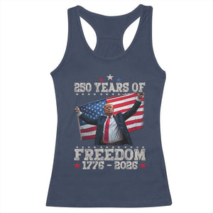 Trump 250th Anniversary Racerback Tank Top 250 Years Of Freedom Vintage USA Flag TS11 Navy Print Your Wear