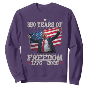 Trump 250th Anniversary Sweatshirt 250 Years Of Freedom Vintage USA Flag TS11 Purple Print Your Wear