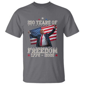Trump 250th Anniversary T Shirt 250 Years Of Freedom Vintage USA Flag TS11 Charcoal Print Your Wear