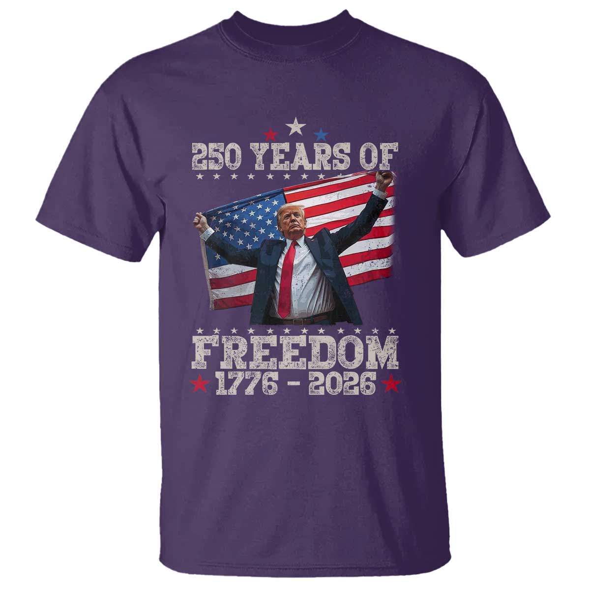 Trump 250th Anniversary T Shirt 250 Years Of Freedom Vintage USA Flag TS11 Purple Print Your Wear
