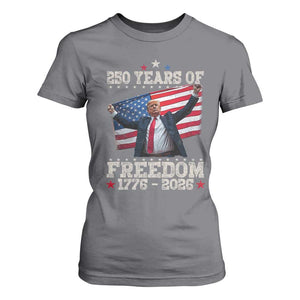 Trump 250th Anniversary T Shirt For Women 250 Years Of Freedom Vintage USA Flag TS11 Charcoal Print Your Wear