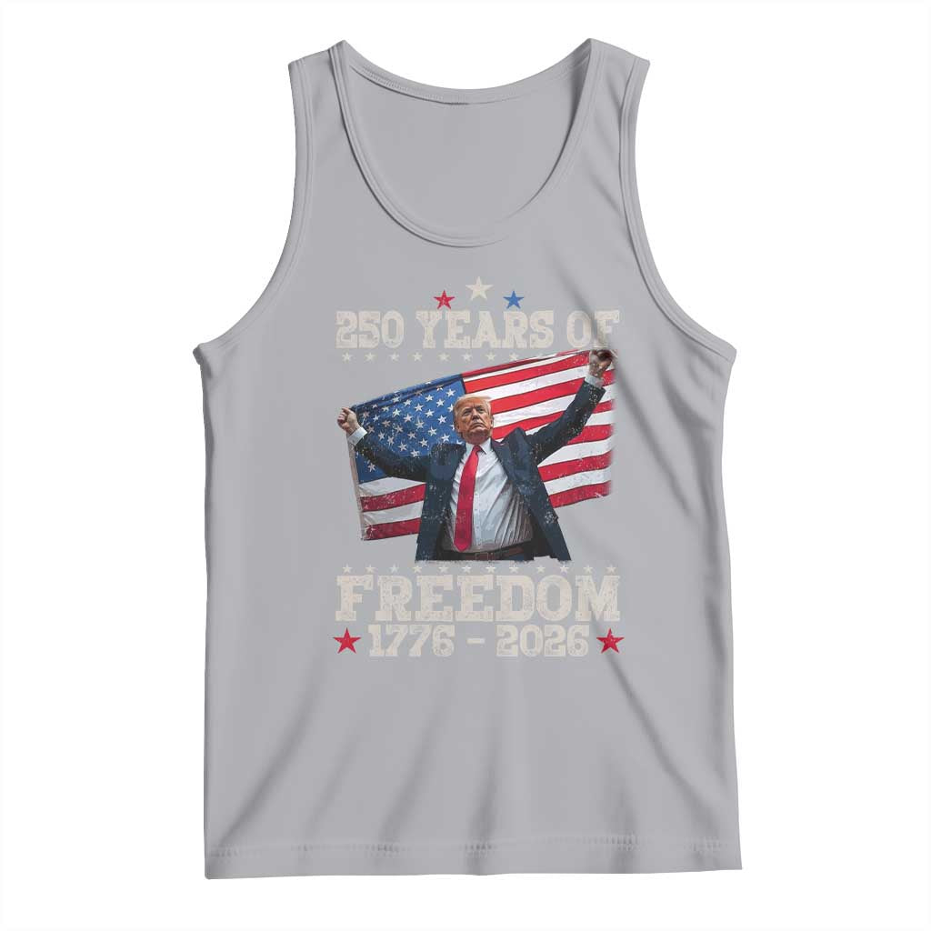 Trump 250th Anniversary Tank Top 250 Years Of Freedom Vintage USA Flag TS11 Athletic Heather Print Your Wear