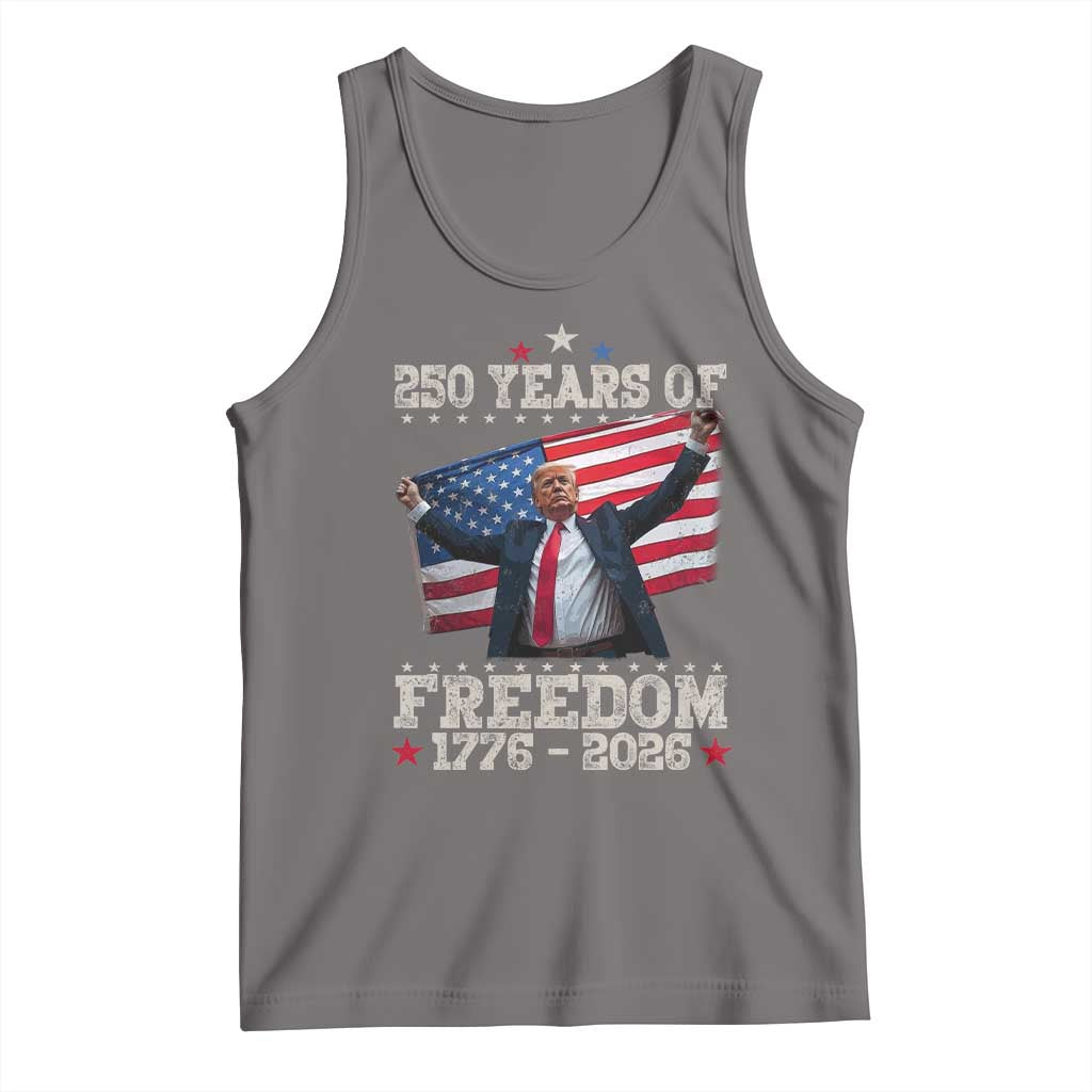 Trump 250th Anniversary Tank Top 250 Years Of Freedom Vintage USA Flag TS11 Deep Heather Print Your Wear