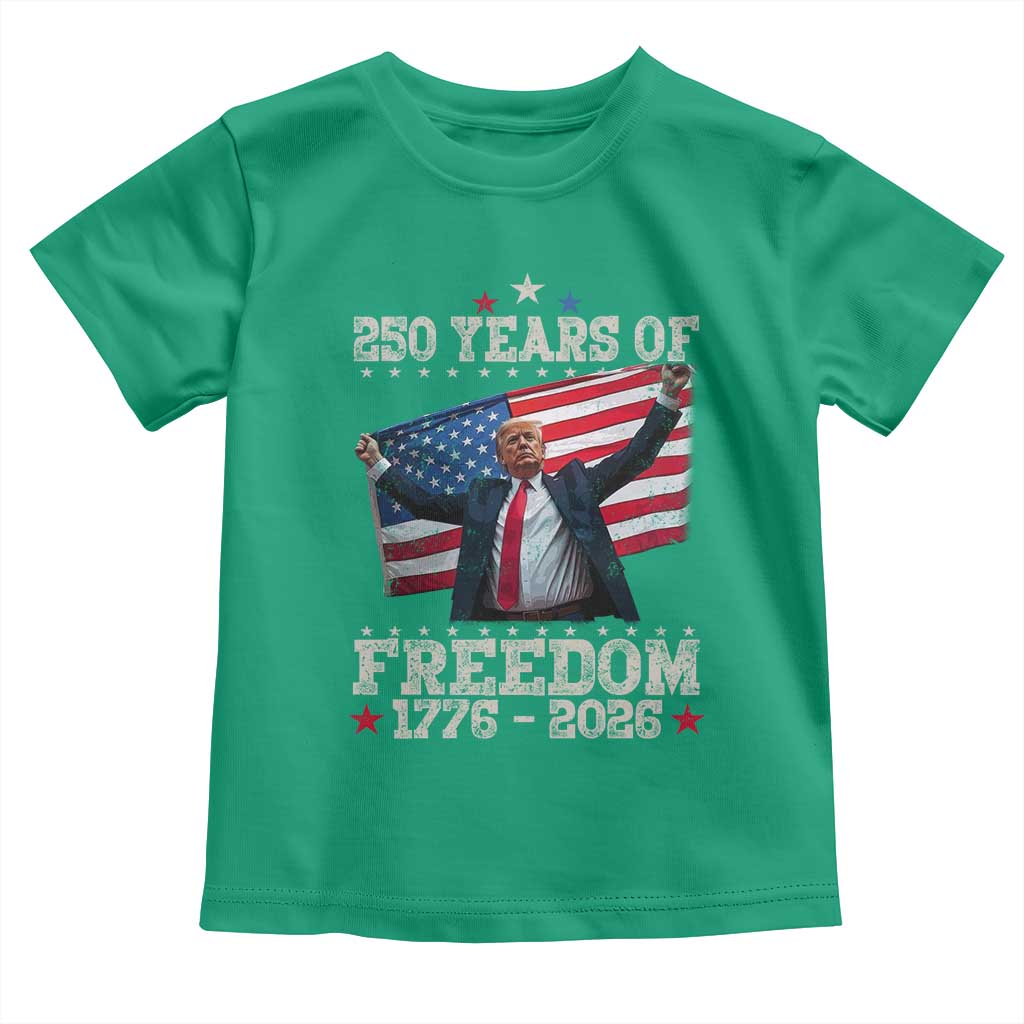 Trump 250th Anniversary Toddler T Shirt 250 Years Of Freedom Vintage USA Flag TS11 Irish Green Print Your Wear