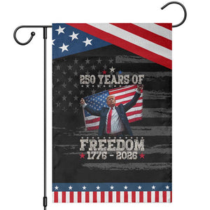 Trump 250th Anniversary Garden Flag - 250 Years Of Freedom Vintage USA Flag TS11 Distressed Black Blue Print Your Wear