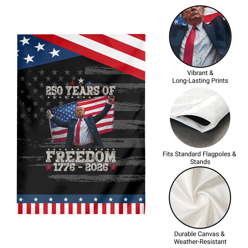 Trump 250th Anniversary Garden Flag - 250 Years Of Freedom Vintage USA Flag TS11 Print Your Wear