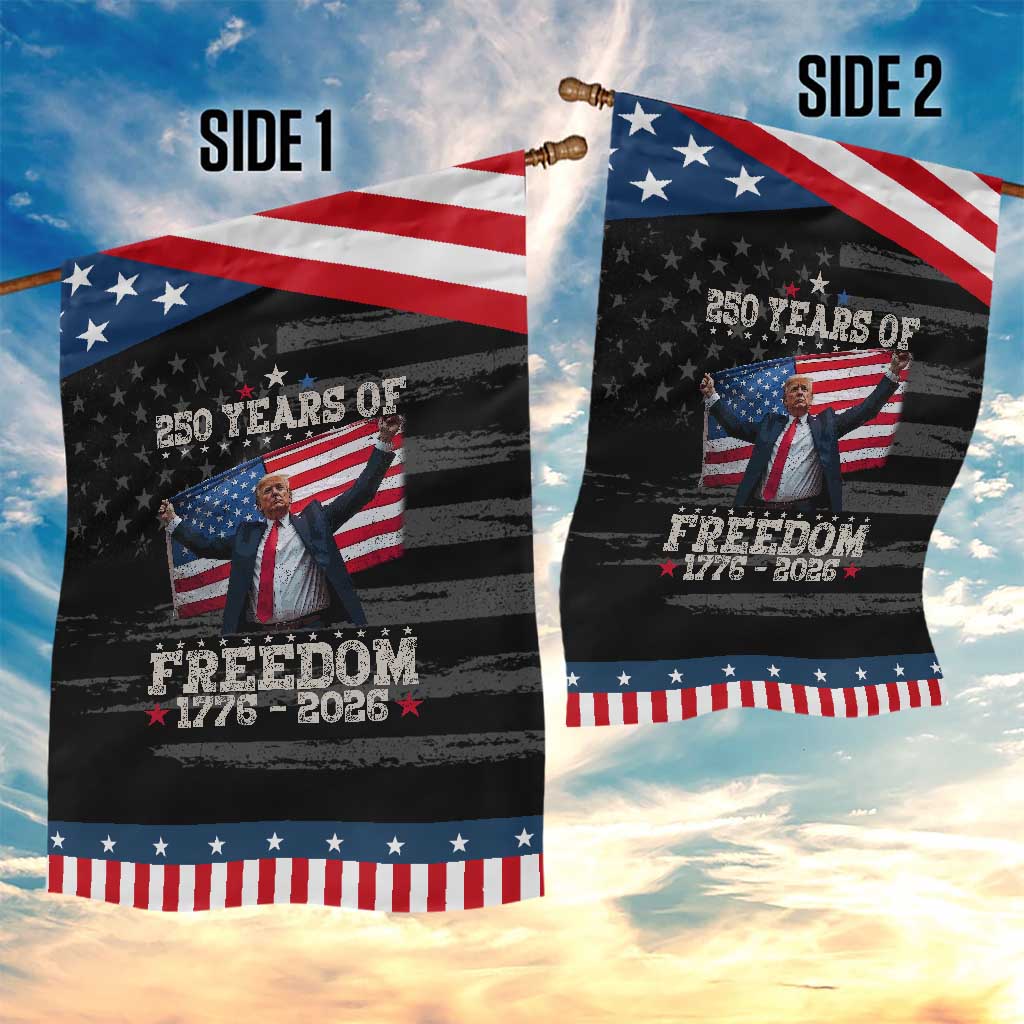 Trump 250th Anniversary Garden Flag - 250 Years Of Freedom Vintage USA Flag TS11 Print Your Wear