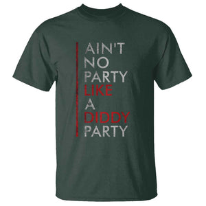 Ain't No Party Like A Diddy Party T Shirt Vintage Striped TS11 Dark Forest Green Print Your Wear