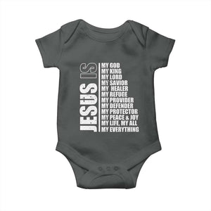 Jesus Is My Everything My God My Lord And Savior Christian Baby Onesie TS11 Dark Heather Print Your Wear
