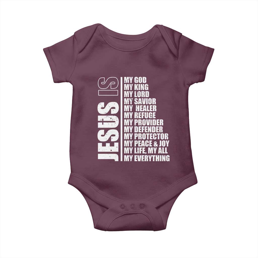 Jesus Is My Everything My God My Lord And Savior Christian Baby Onesie TS11 Maroon Print Your Wear