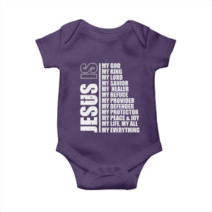 Jesus Is My Everything My God My Lord And Savior Christian Baby Onesie TS11 Purple Print Your Wear