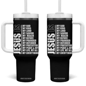 Jesus Is My Everything My God My Lord And Savior Christian Tumbler With Handle TS11 One Size: 40 oz Black Print Your Wear