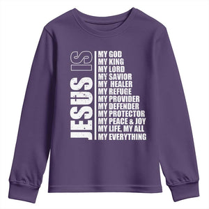 Jesus Is My Everything My God My Lord And Savior Christian Youth Sweatshirt TS11 Purple Print Your Wear