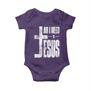 All I Need Is Jesus Baby Onesie Christian Believer Faith God Religious TS11 Purple Print Your Wear