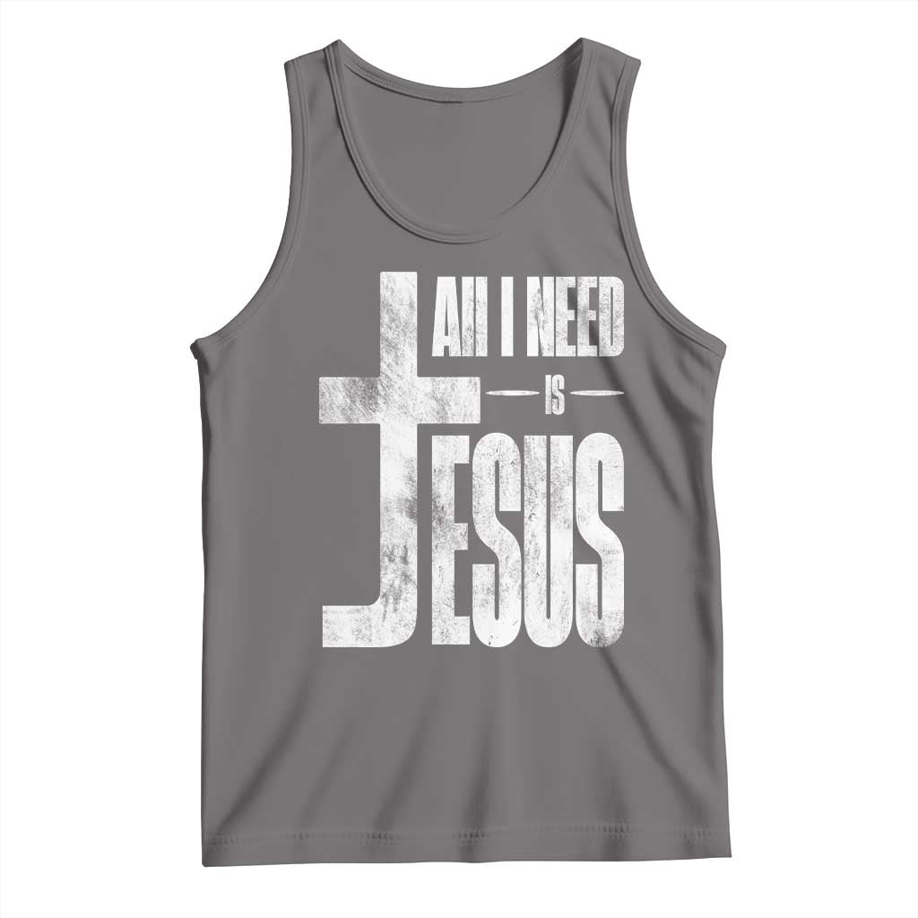 All I Need Is Jesus Tank Top Christian Believer Faith God Religious TS11 Deep Heather Print Your Wear