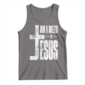 All I Need Is Jesus Tank Top Christian Believer Faith God Religious TS11 Deep Heather Print Your Wear