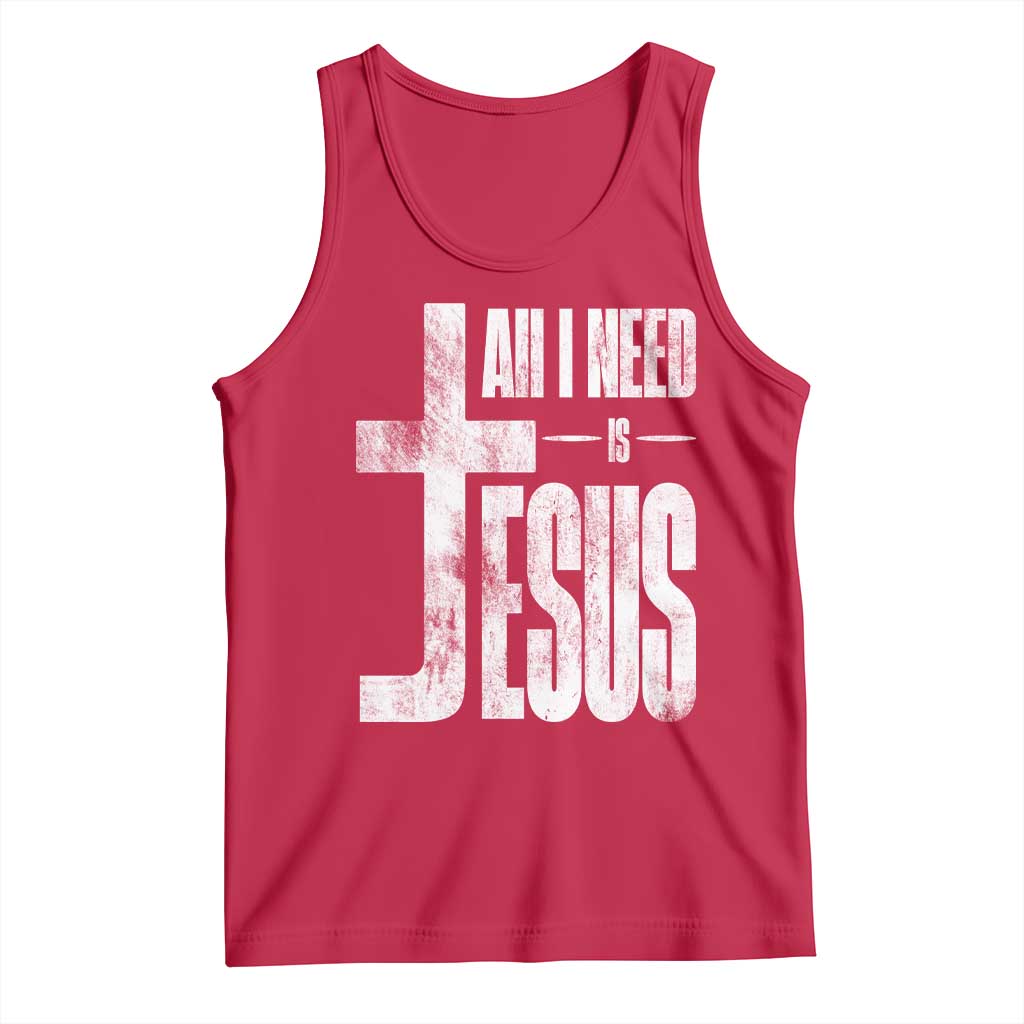 All I Need Is Jesus Tank Top Christian Believer Faith God Religious TS11 Red Print Your Wear