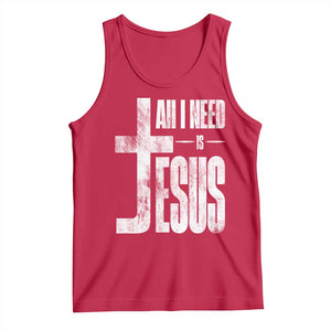 All I Need Is Jesus Tank Top Christian Believer Faith God Religious TS11 Red Print Your Wear