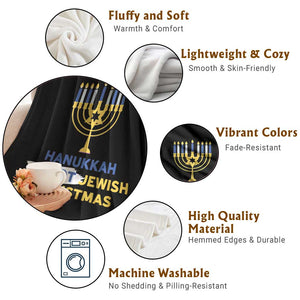 Funny Hanukkah Is Not Jewish Christmas Throw Blanket Chanukah Menorah TS11 Print Your Wear
