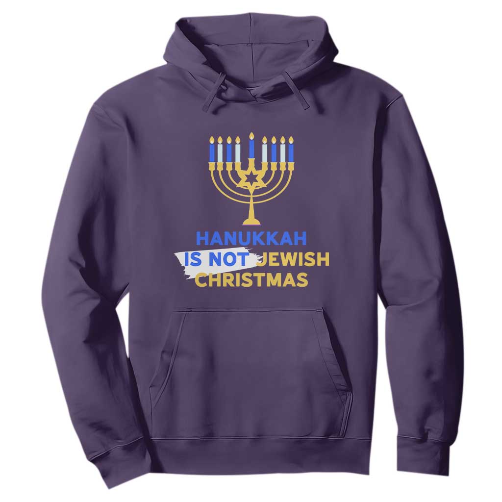 Funny Hanukkah Is Not Jewish Christmas Hoodie Chanukah Menorah TS11 Purple Print Your Wear