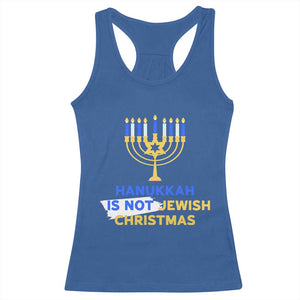 Funny Hanukkah Is Not Jewish Christmas Racerback Tank Top Chanukah Menorah TS11 Royal Blue Print Your Wear