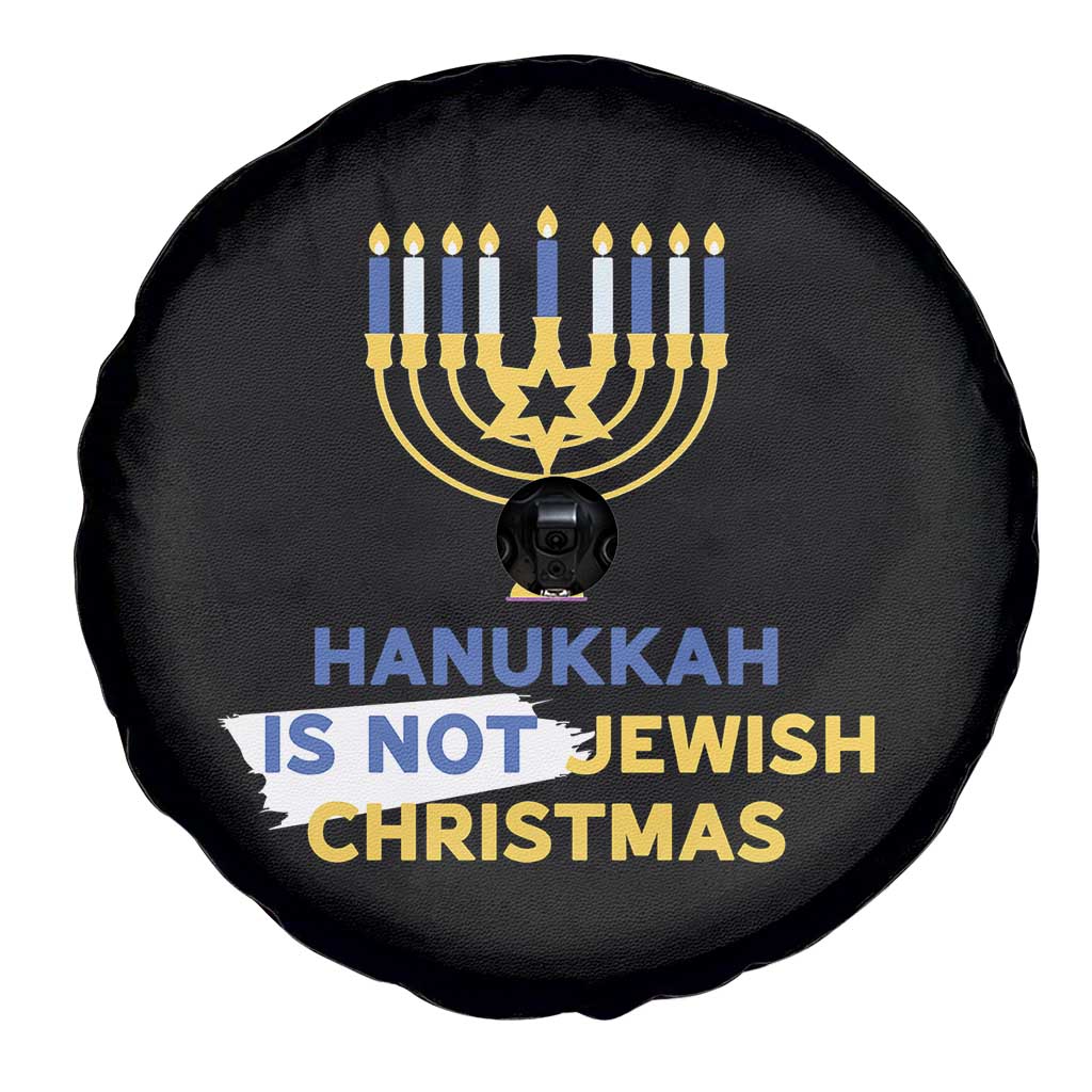 Funny Hanukkah Is Not Jewish Christmas Spare Tire Cover Chanukah Menorah TS11 Print Your Wear