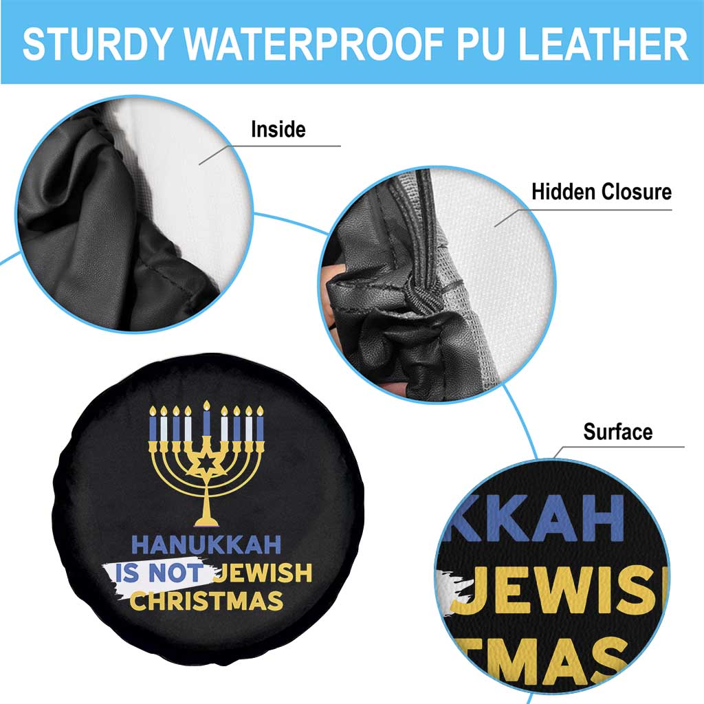 Funny Hanukkah Is Not Jewish Christmas Spare Tire Cover Chanukah Menorah TS11 Print Your Wear