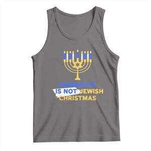 Funny Hanukkah Is Not Jewish Christmas Tank Top Chanukah Menorah TS11 Deep Heather Print Your Wear
