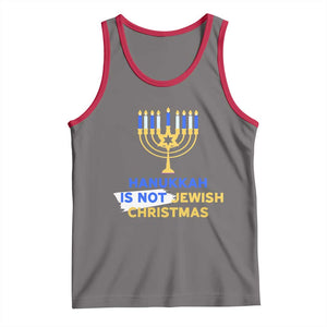Funny Hanukkah Is Not Jewish Christmas Tank Top Chanukah Menorah TS11 Deep Heather Red Print Your Wear